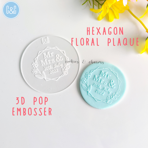 hexagon floral plaque fondant 3d pop embosser.png