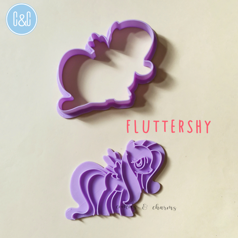 Fluttershy cookie cutter and embossers.png