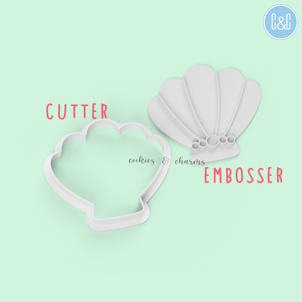 seashell cookie cutter and embosser