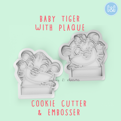 baby tiger boy girl cookie cutter and embosser