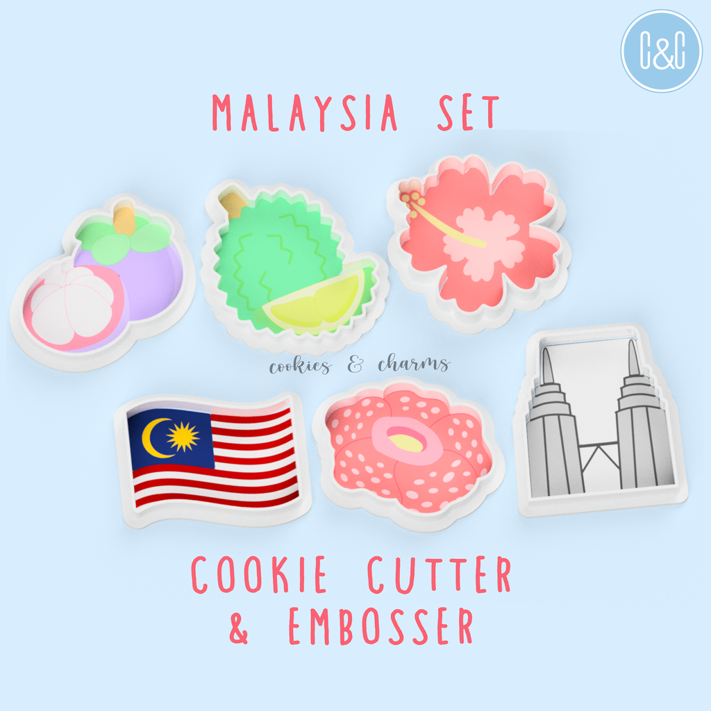 malaysia theme tower cutter and embosser set
