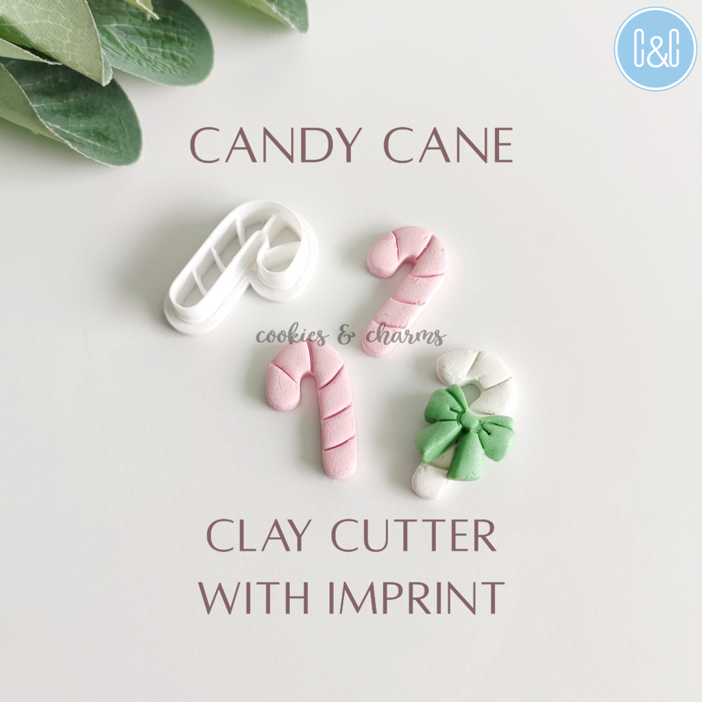 candy cane imprint clay cutter