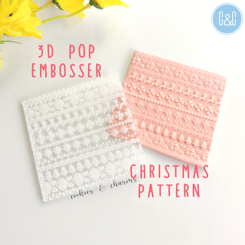 christmas pattern 3d pop embosser