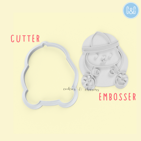 sitting rabbit cookie cutter and embosser 2