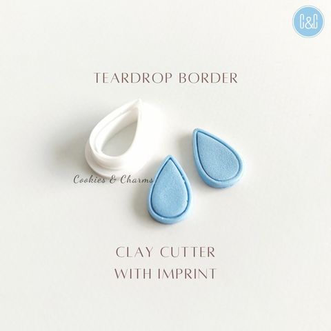 Teardrop border imprint clay cutter