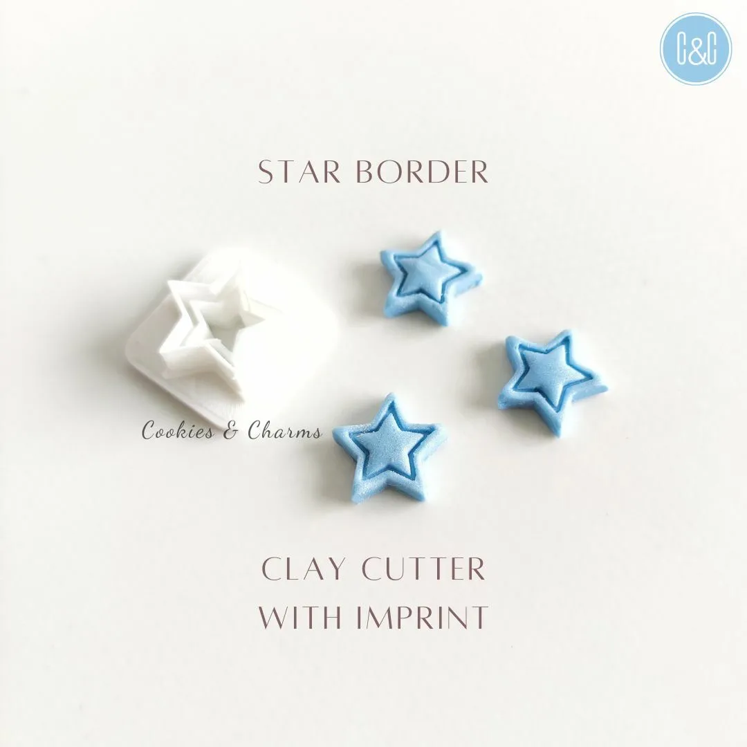 Star border imprint clay cutter