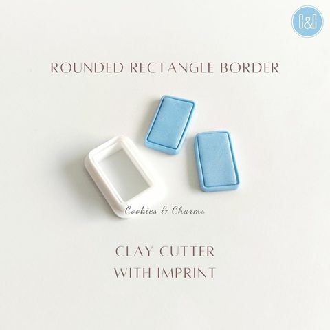 Rounded rectangle border imprint clay cutter