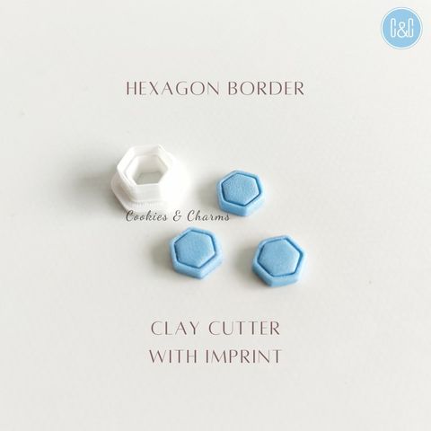 Hexagon border imprint clay cutter