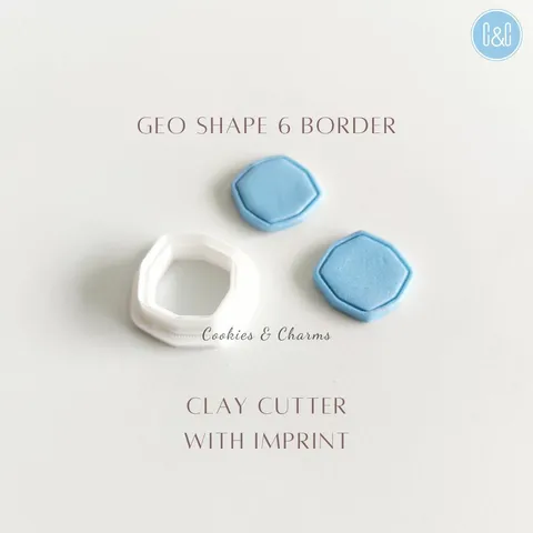 Geo shape 6 border imprint clay cutter