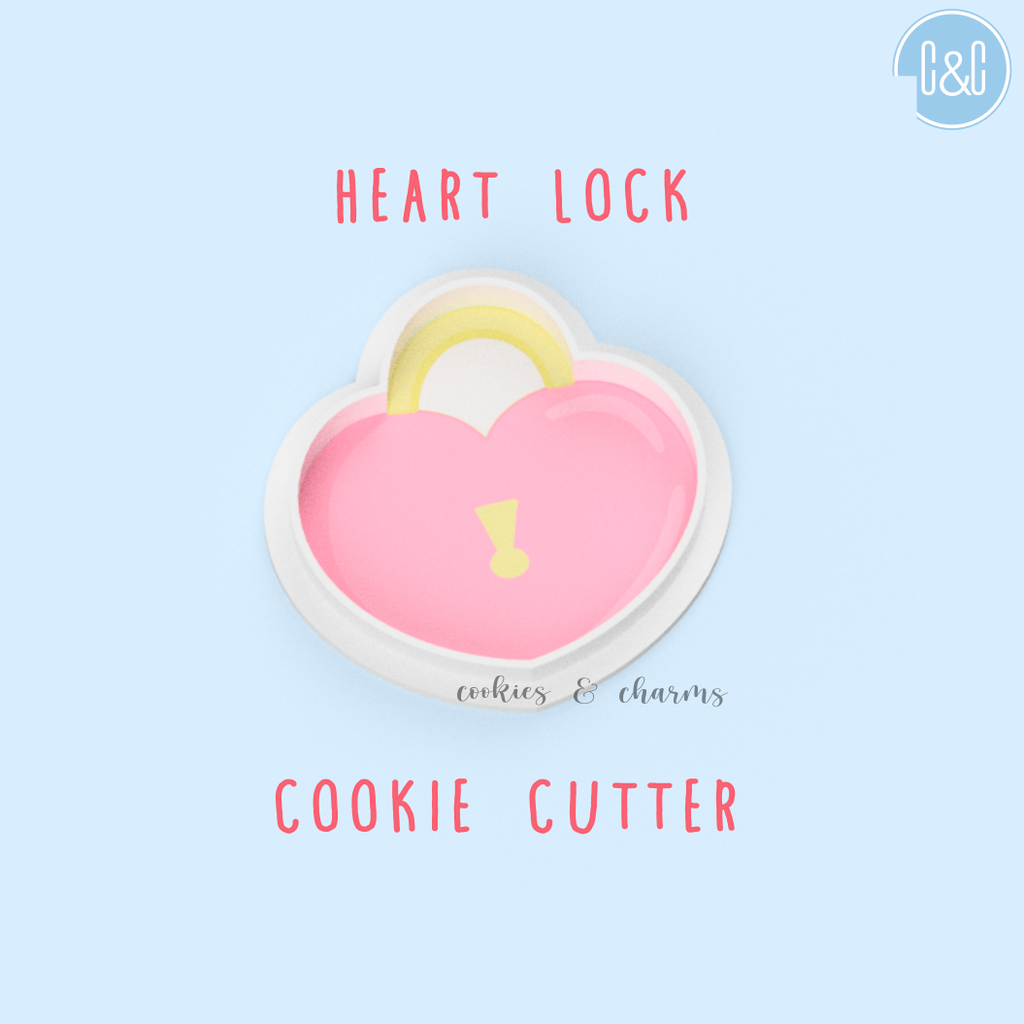 heart lock cookie cutter