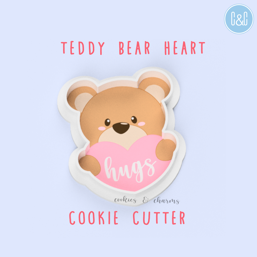 teddy bear heart cookie cutter