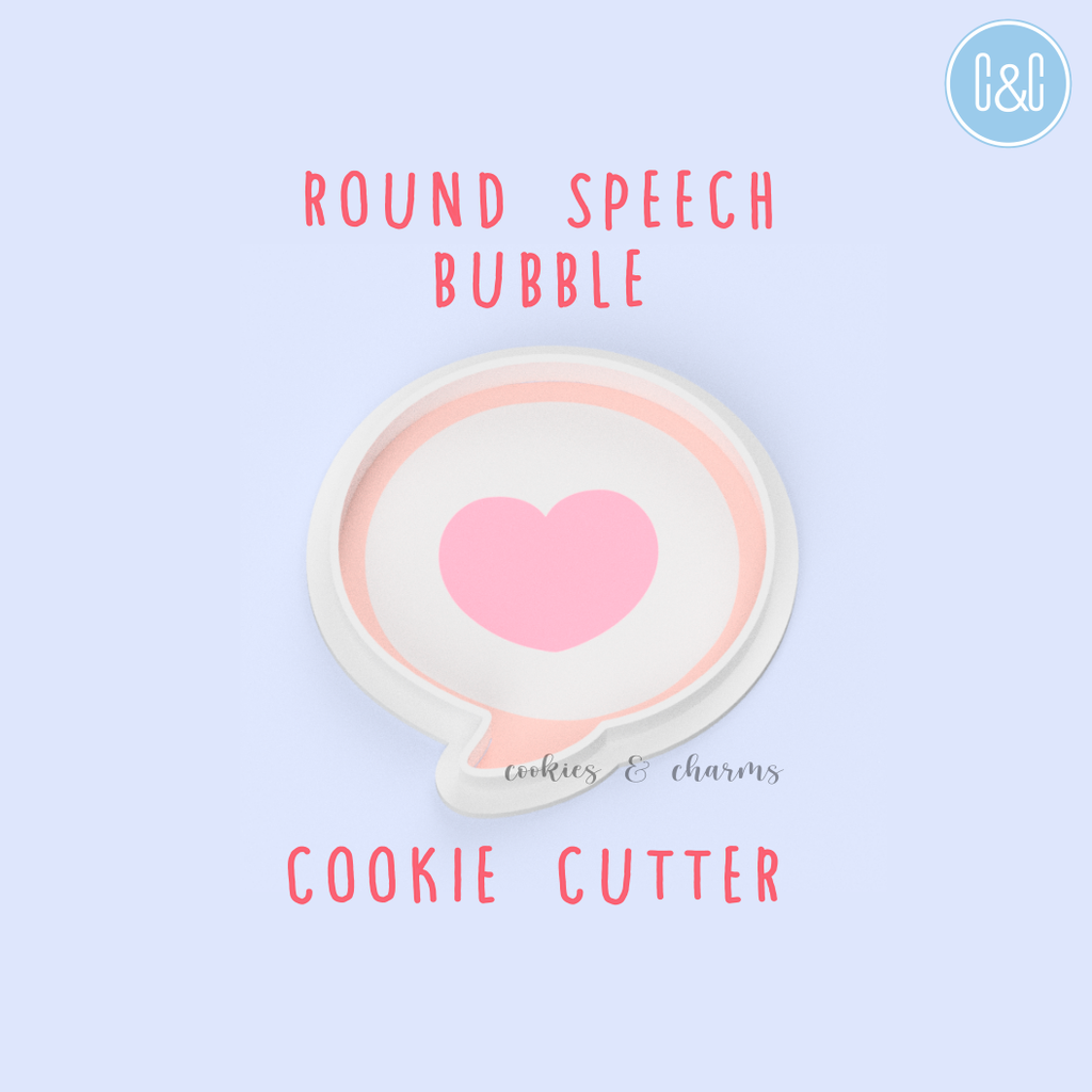 round speech bubbles cookie cutter