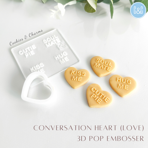 conversation heart love 3d pop embosser