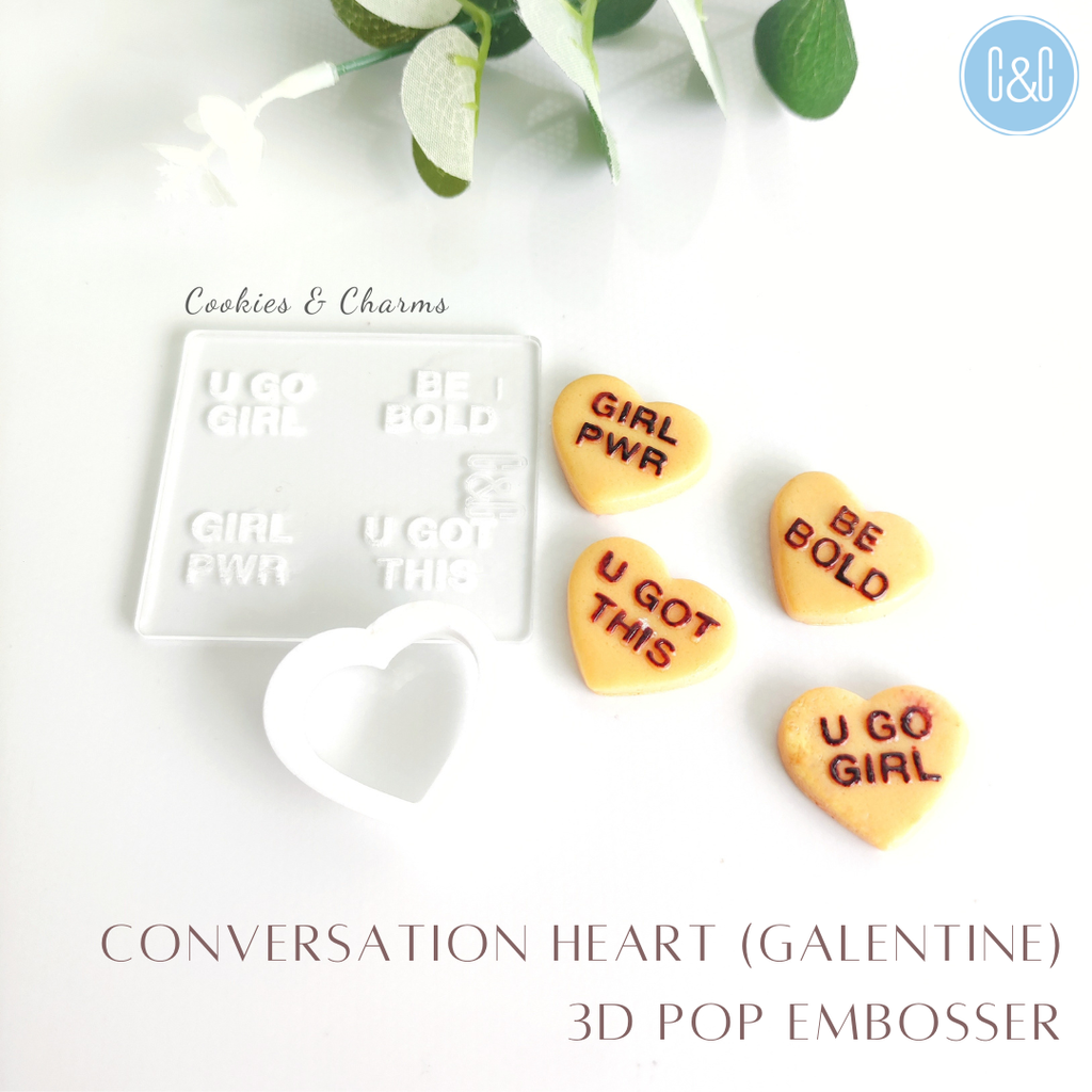 conversation heart galentine 3d pop embosser