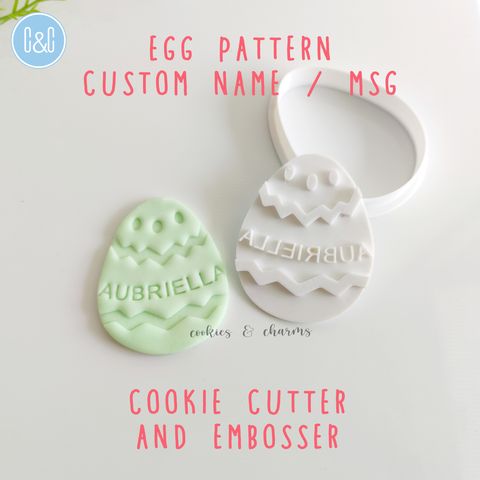 egg with custom name cookie cutter 2