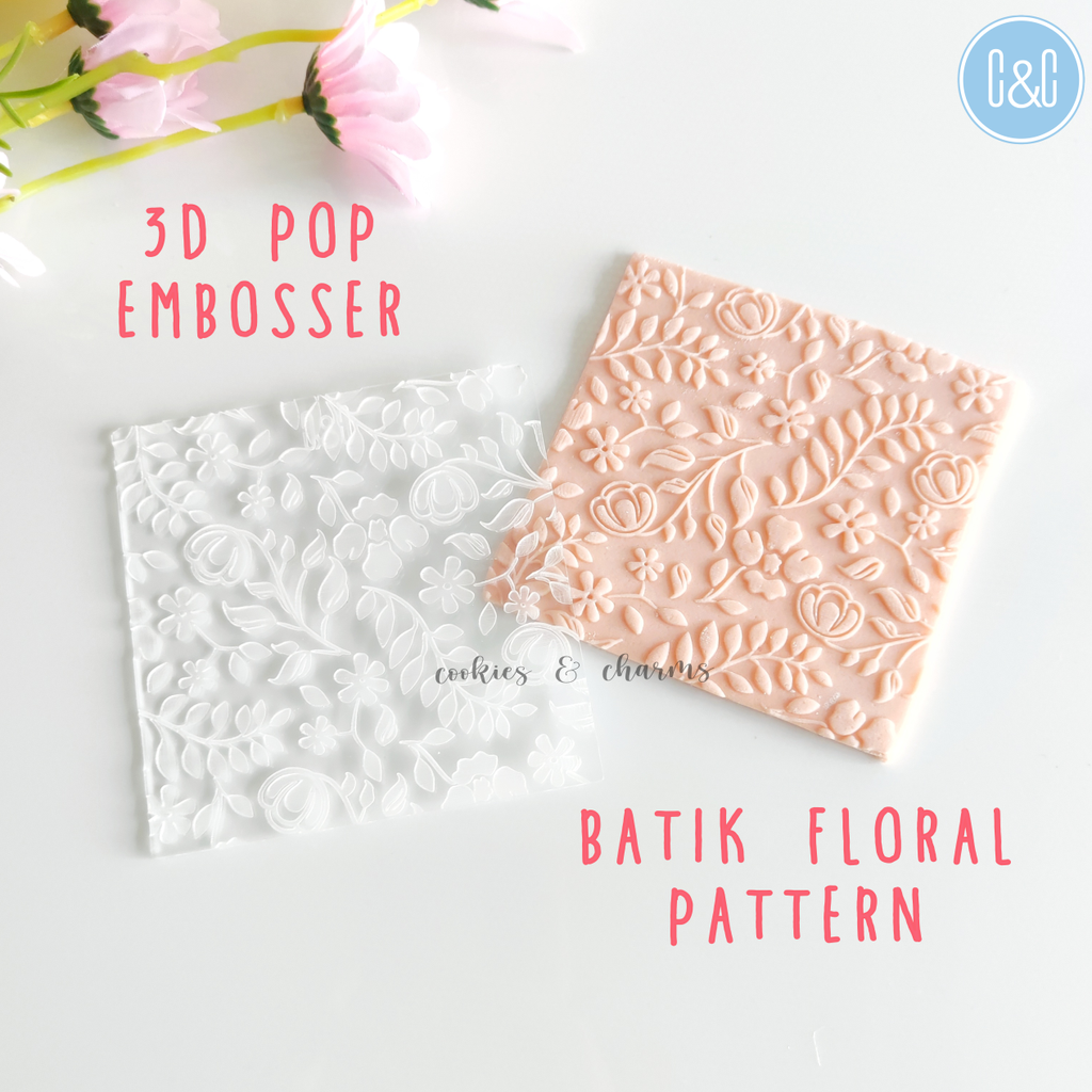 batik floral pattern 3d pop embosser 1