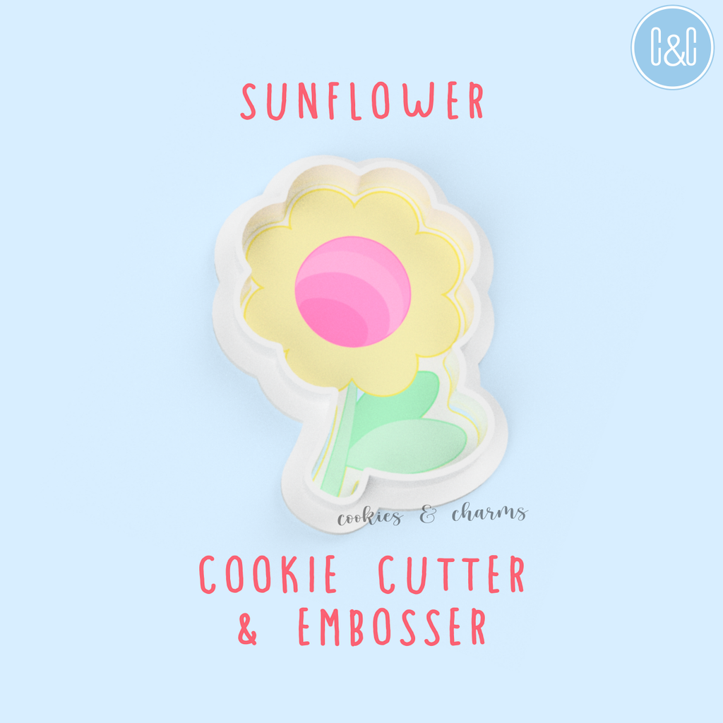 sunflower cookie cutter and embosser 1