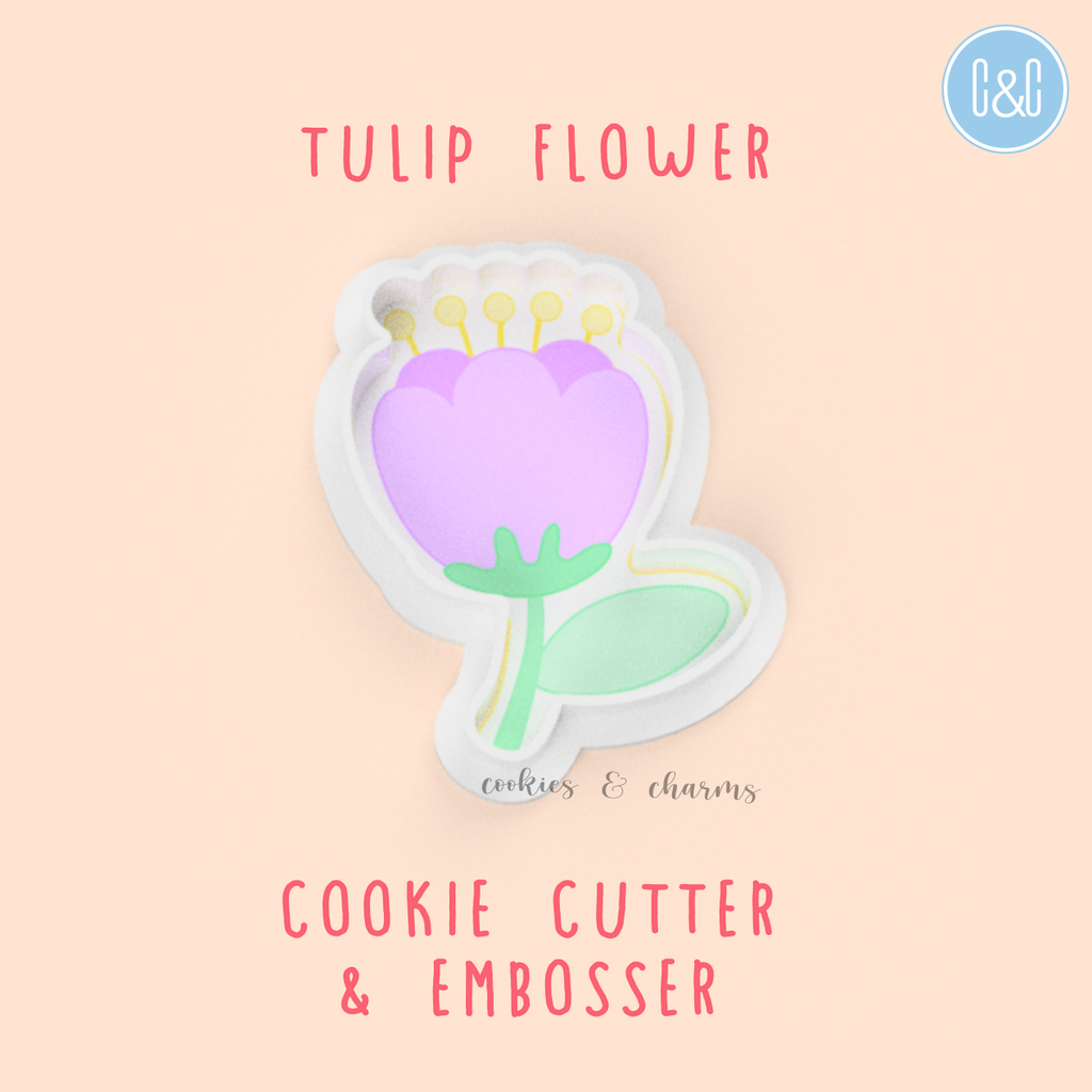 tulip cookie cutter and embosser 1