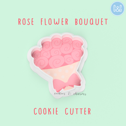 rose flower bouquet cookie cutter