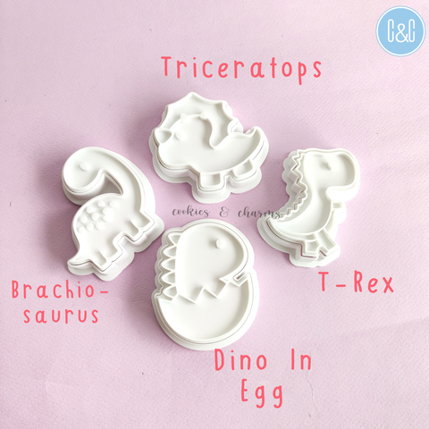 dinosaur cookie cutter embosser 1