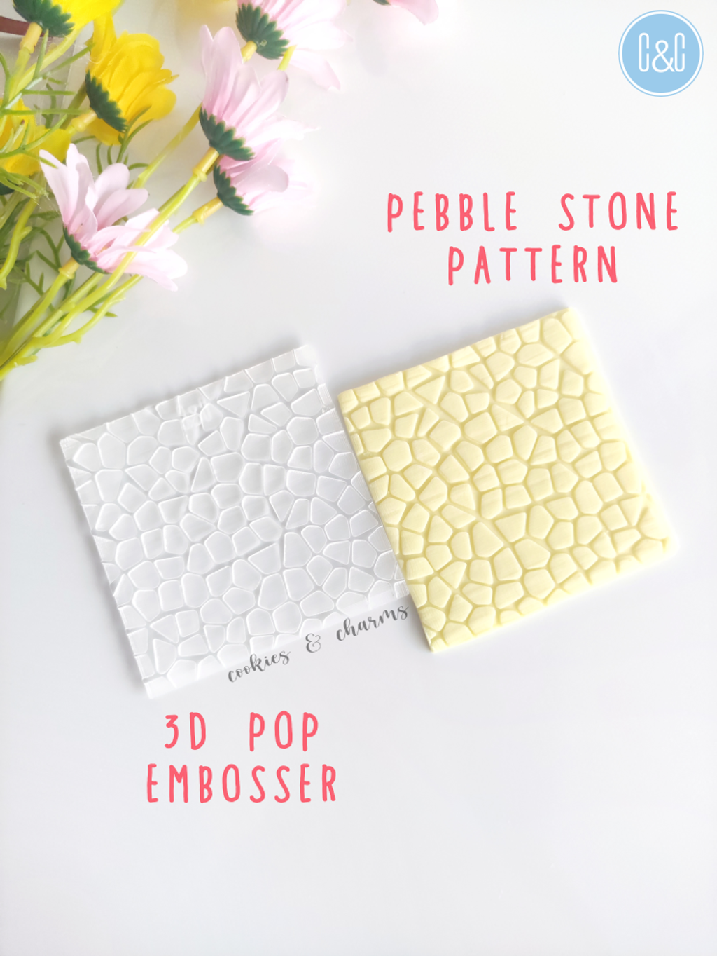 pebble stone pattern 3d pop embosser 1
