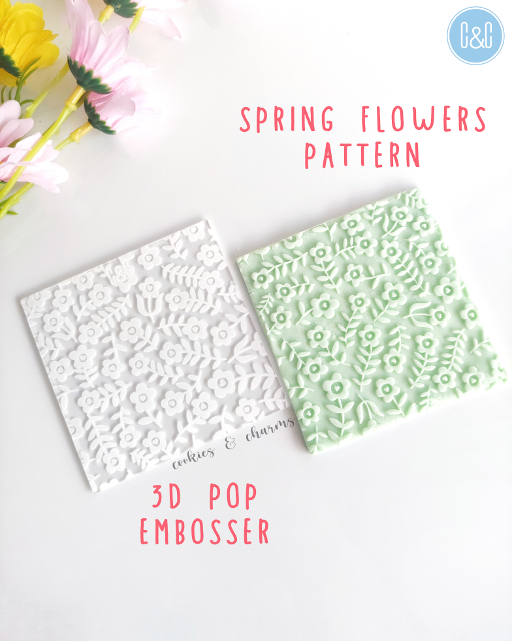 spring flowers pattern 3d pop embosser 1