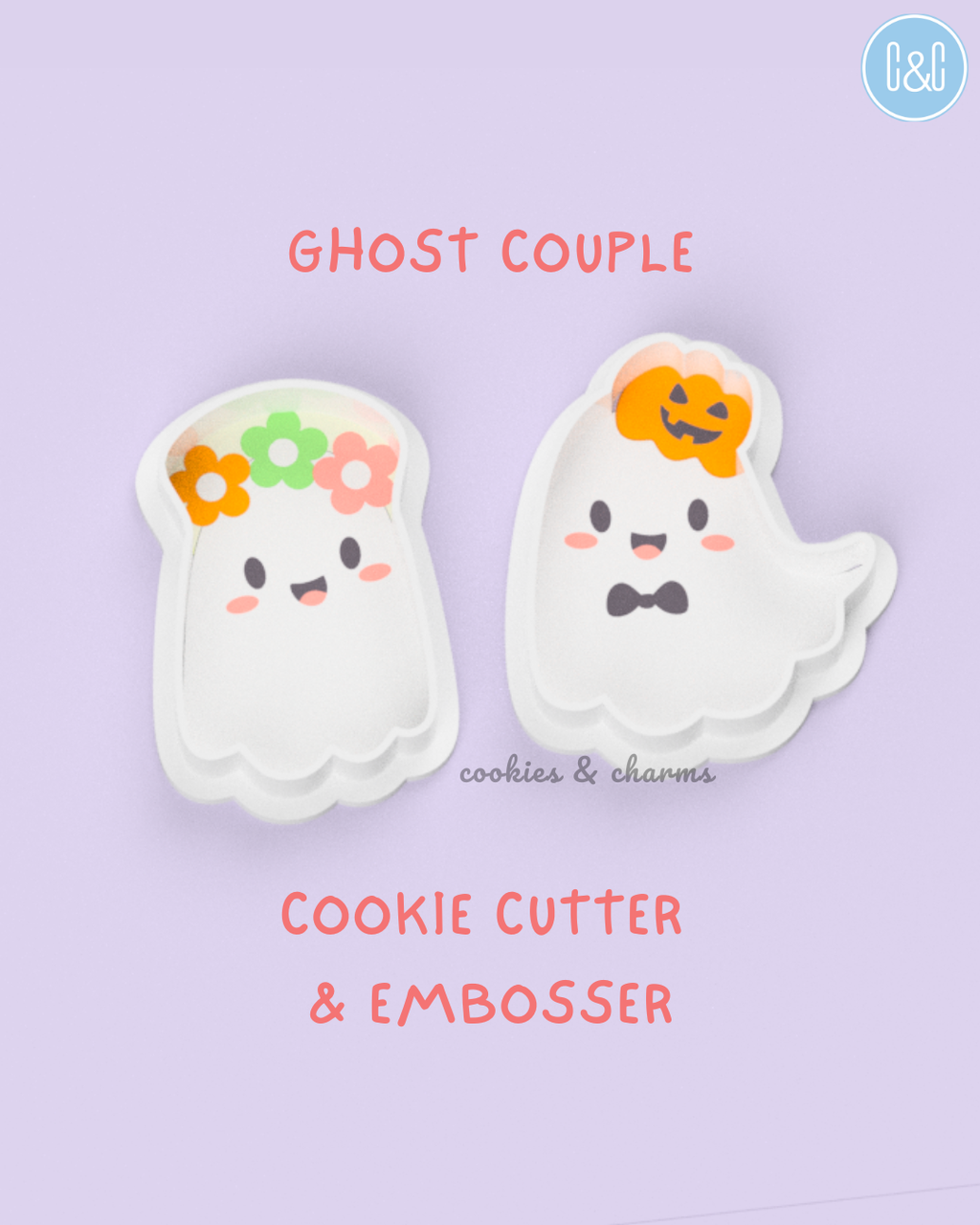 ghost couple cookie cutter and embosser 1