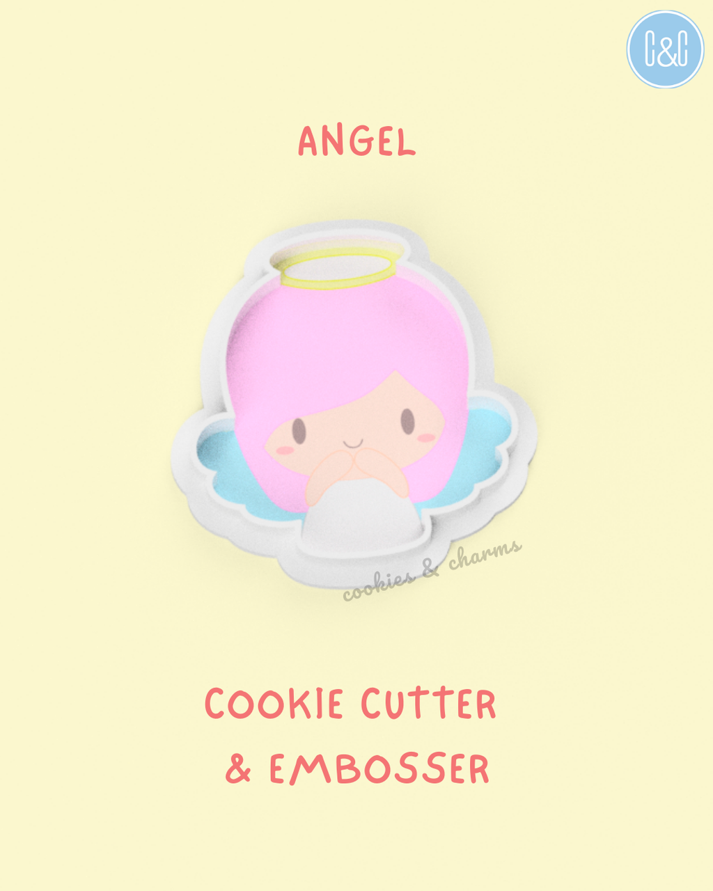 angel cookie cutter and embosser