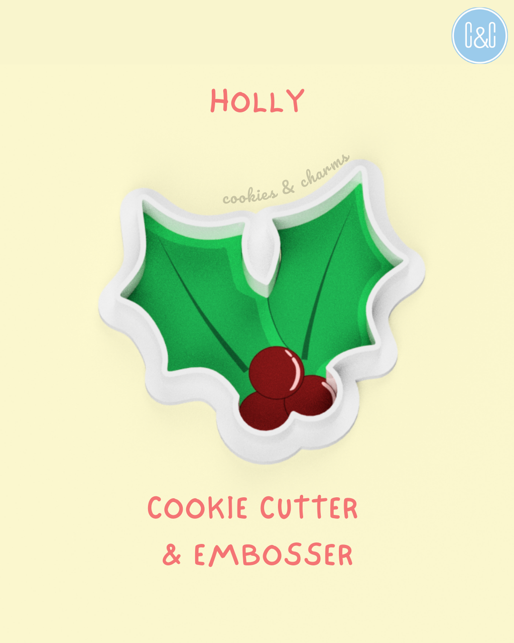 holly cookie cutter and embosser