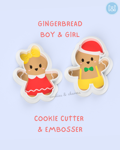 gingerbread boy girl cutter embosser 1