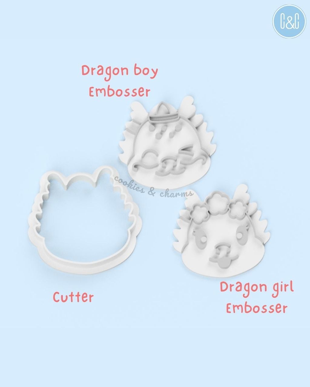 dragon head cookie cutter and embosser 龙年新年 lunar new year stamp