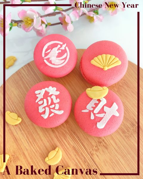 dragon fa cai CNY macarons stencil