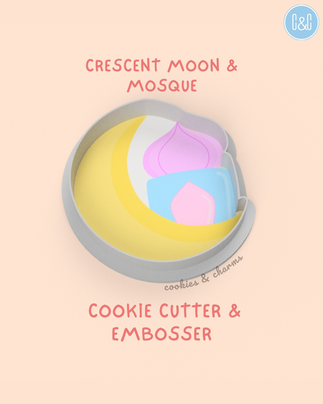 crescent moon mosque cutter embosser 1