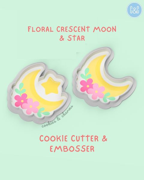 floral crescent moon star cutter embosser 1