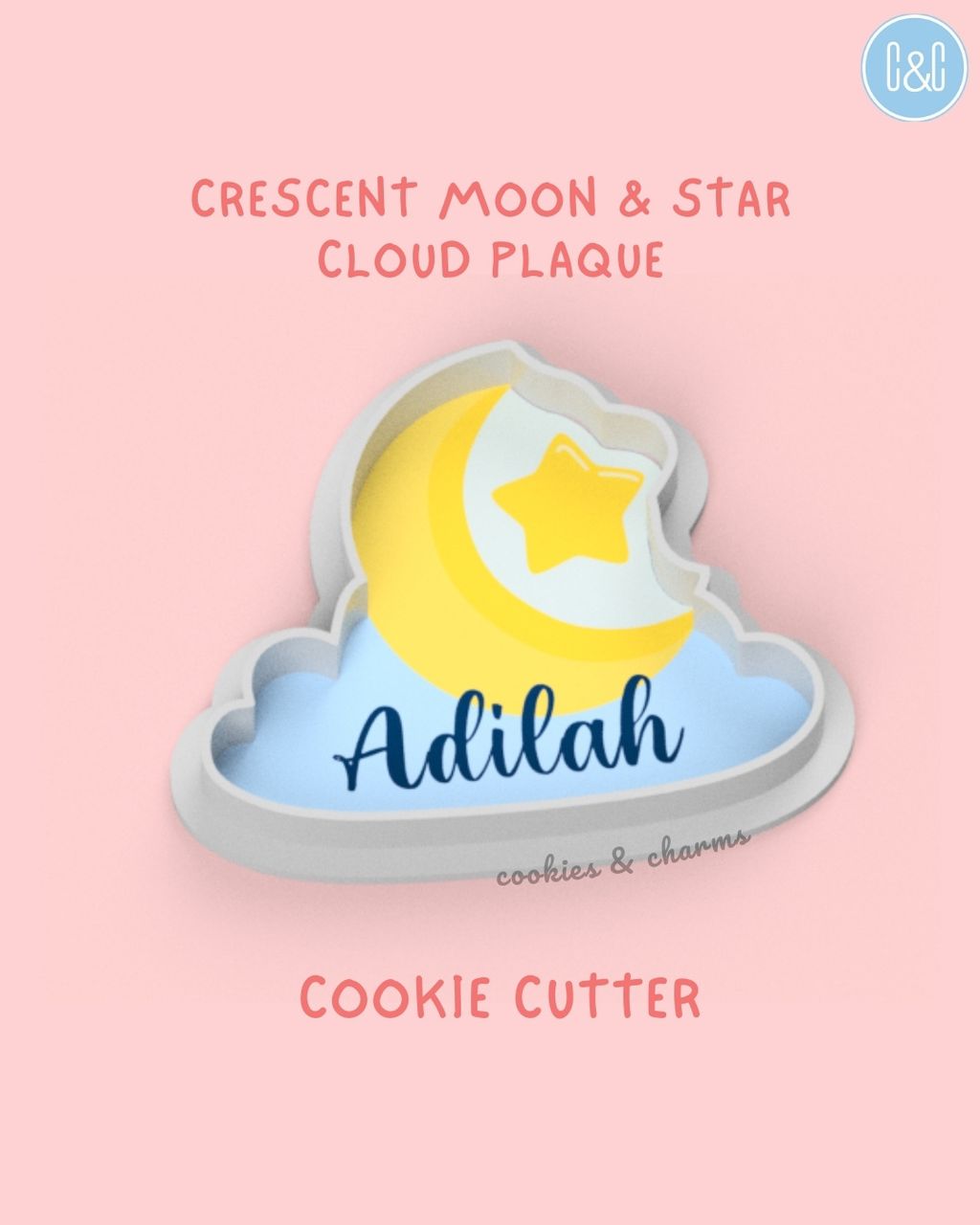 crescent moon star cloud plaque cutter