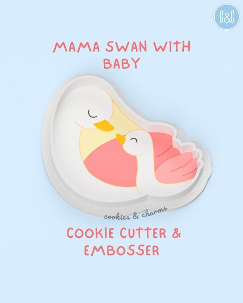 mama swan baby cookie cutter embosser 1