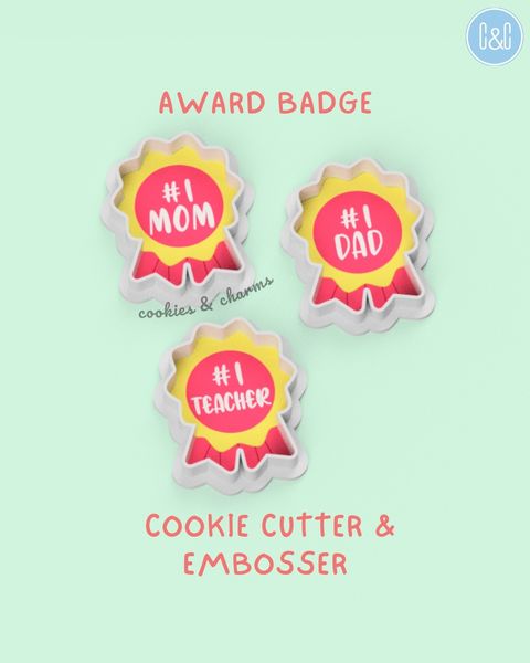 award badge cookie cutter embosser 1