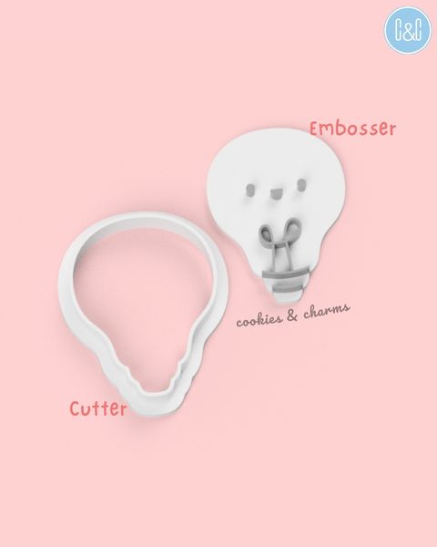 Light bulb cookie cutter embosser 2