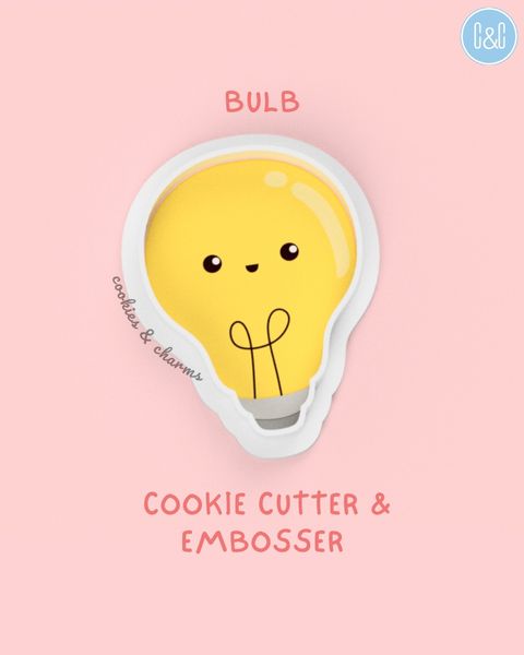 Light bulb cookie cutter embosser 1