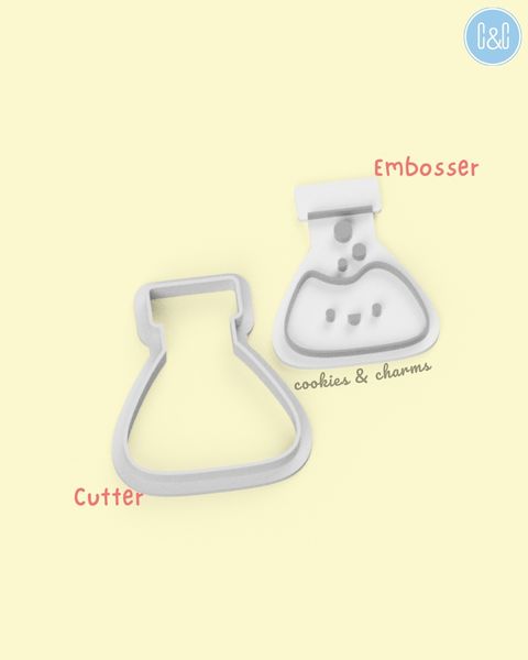 Flask science cookie cutter embosser 2