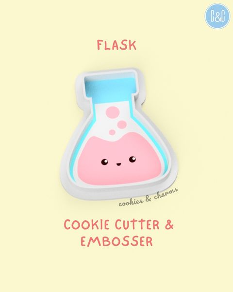 Flask science cookie cutter embosser 1