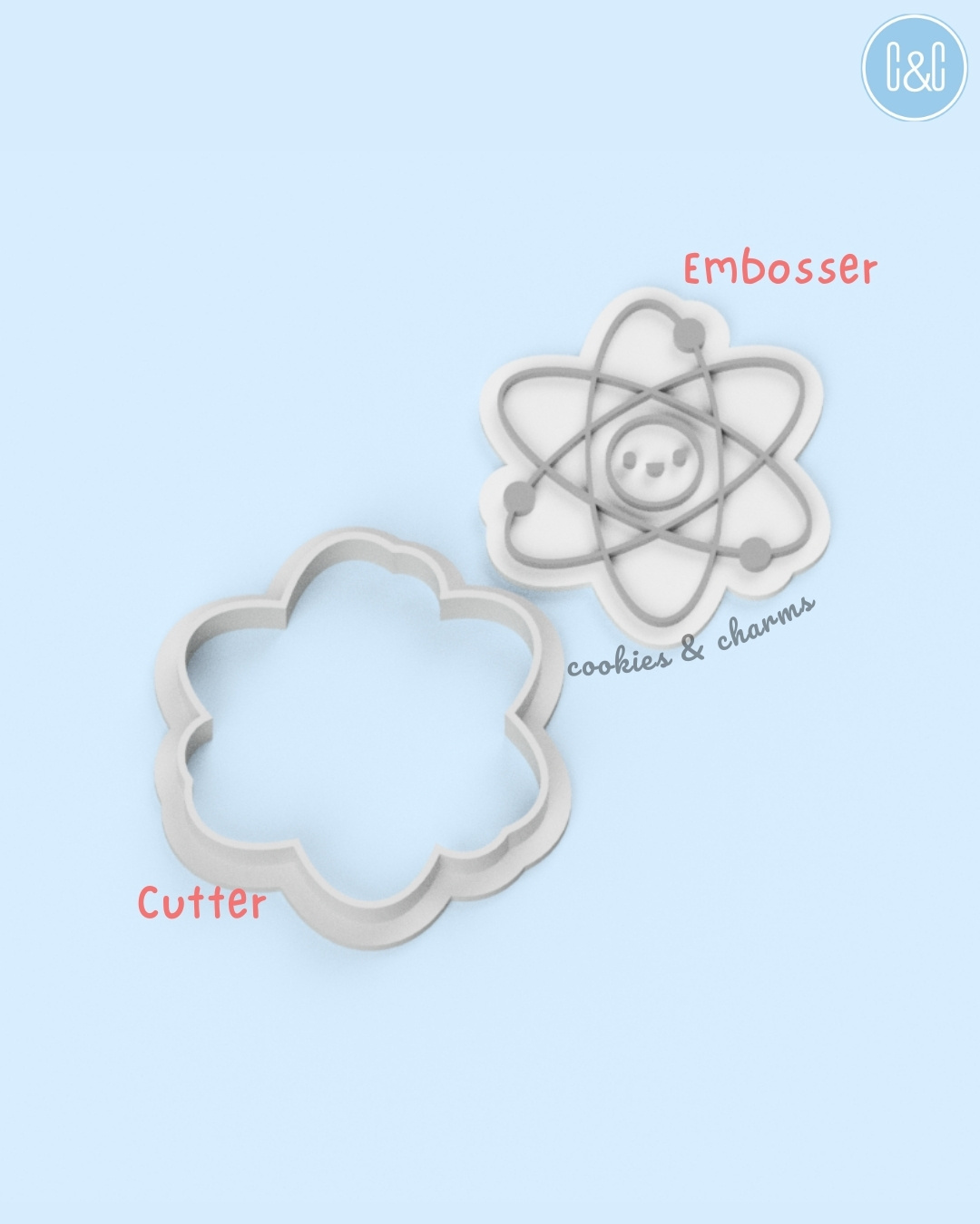 Atom cookie cutter embosser 2