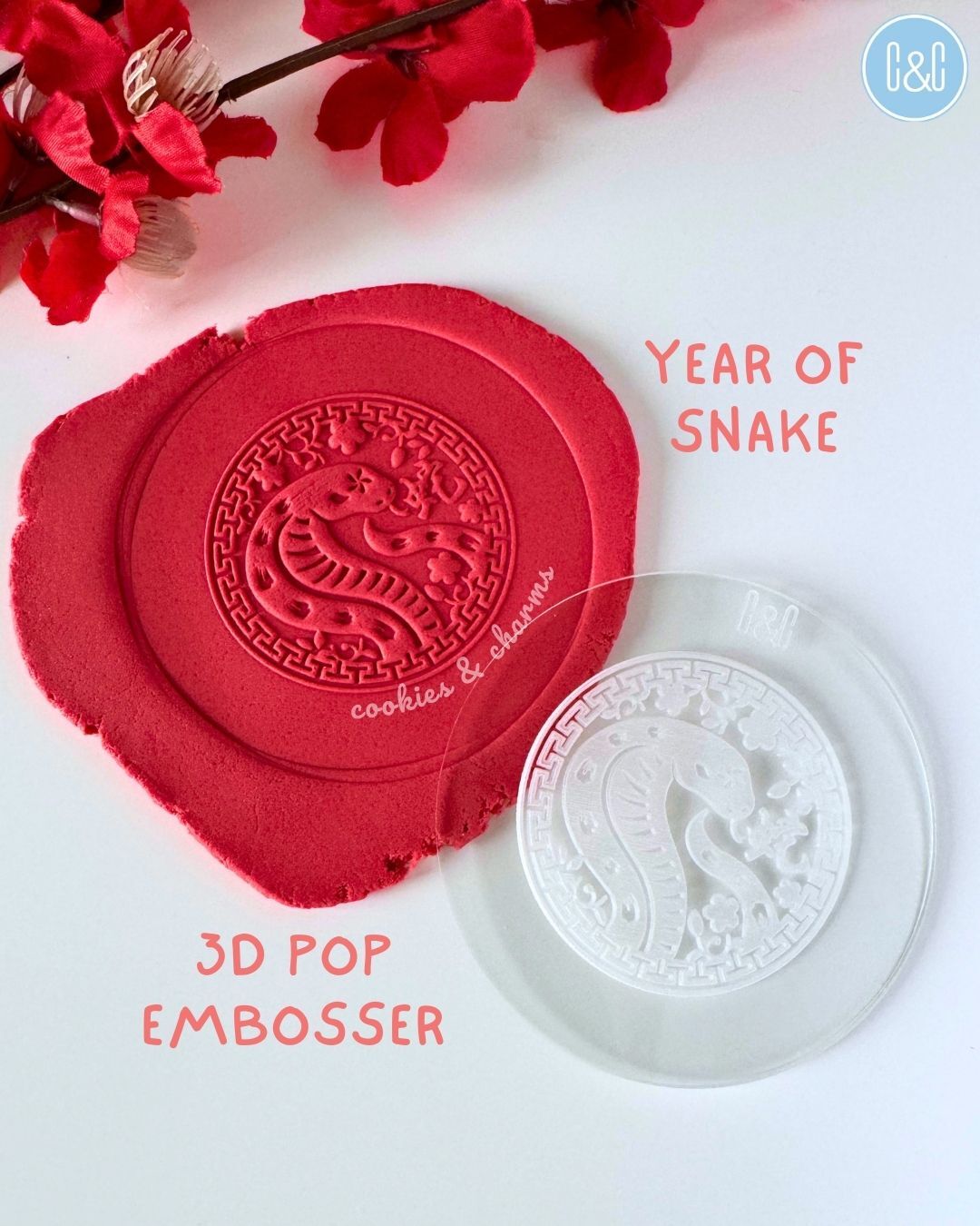 year of snake 3d pop embosser 2