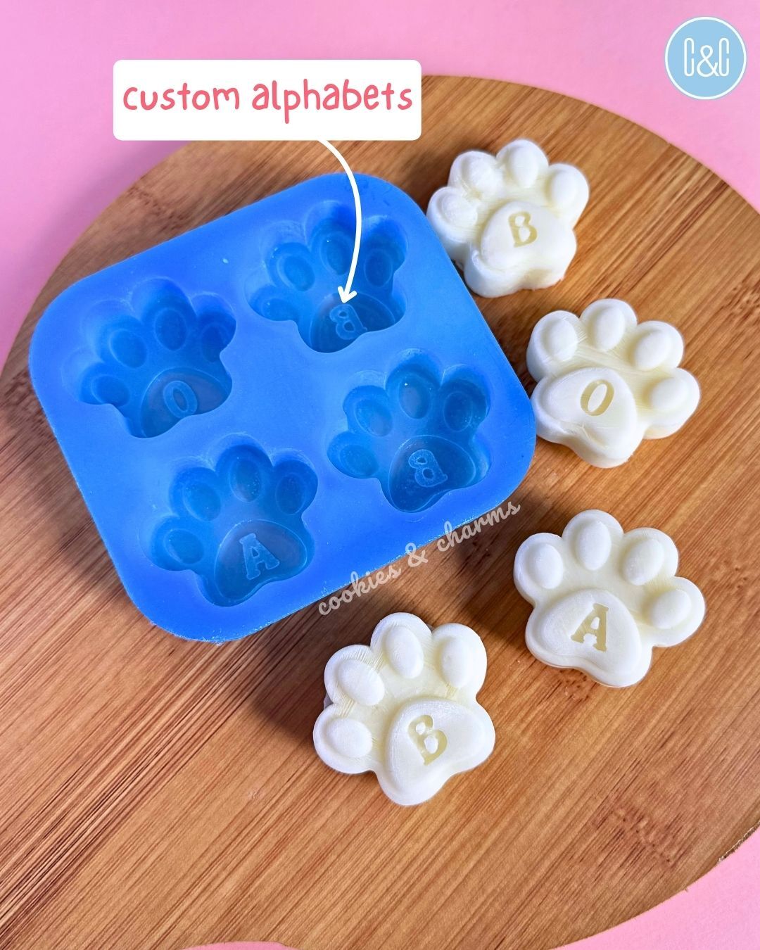 pet treats paw silicone mold (4)