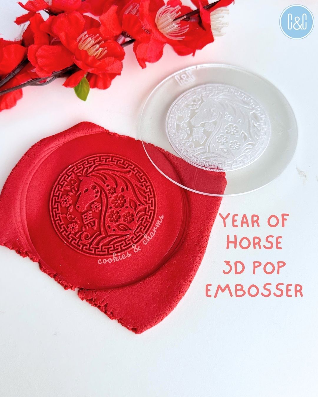 year of horse 3d pop embosser