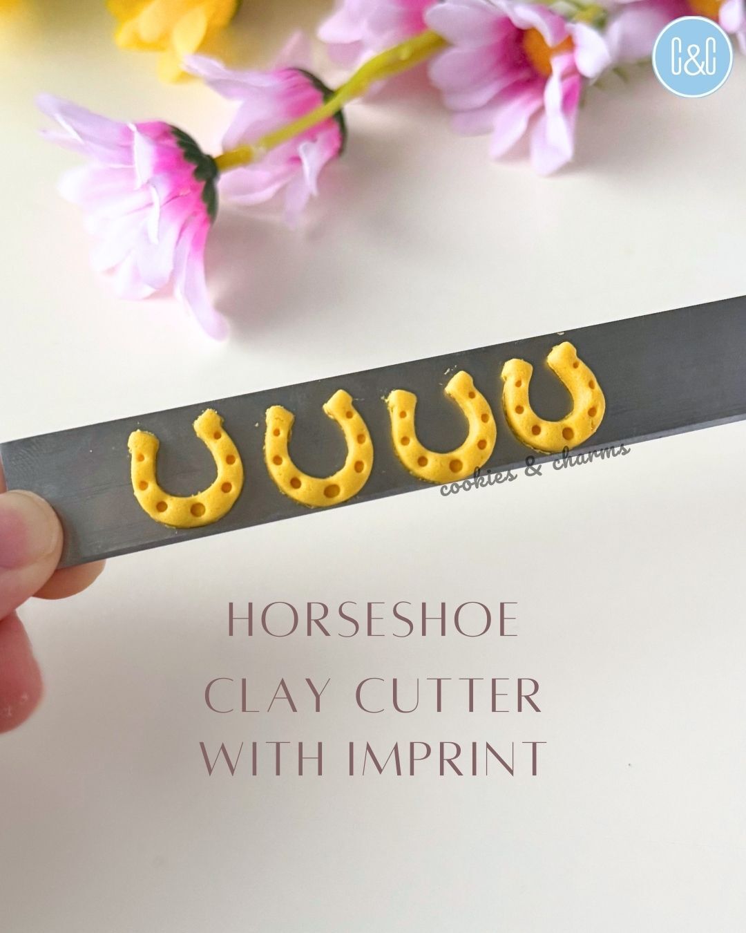 horseshoe clay cutter imprint