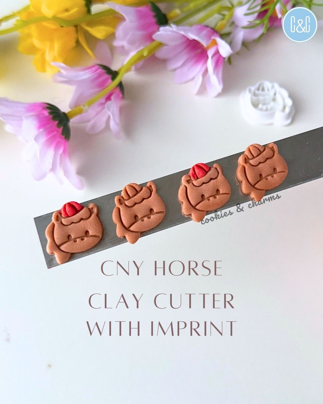 cny horse head clay cutter imprint