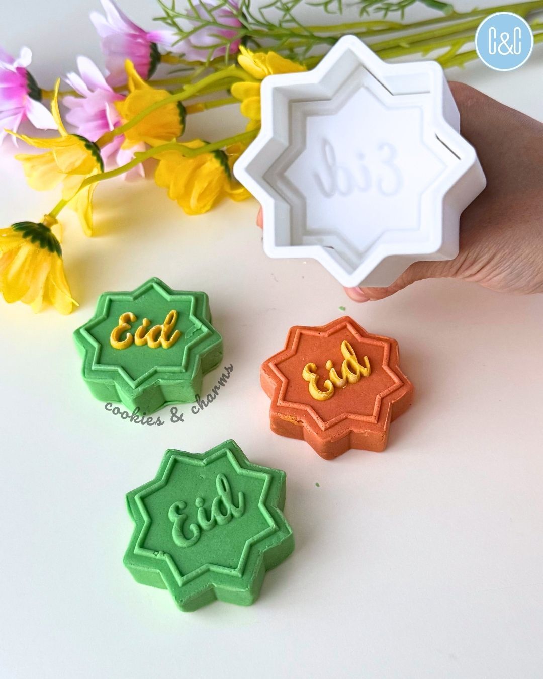 eid octagon star mooncake mold