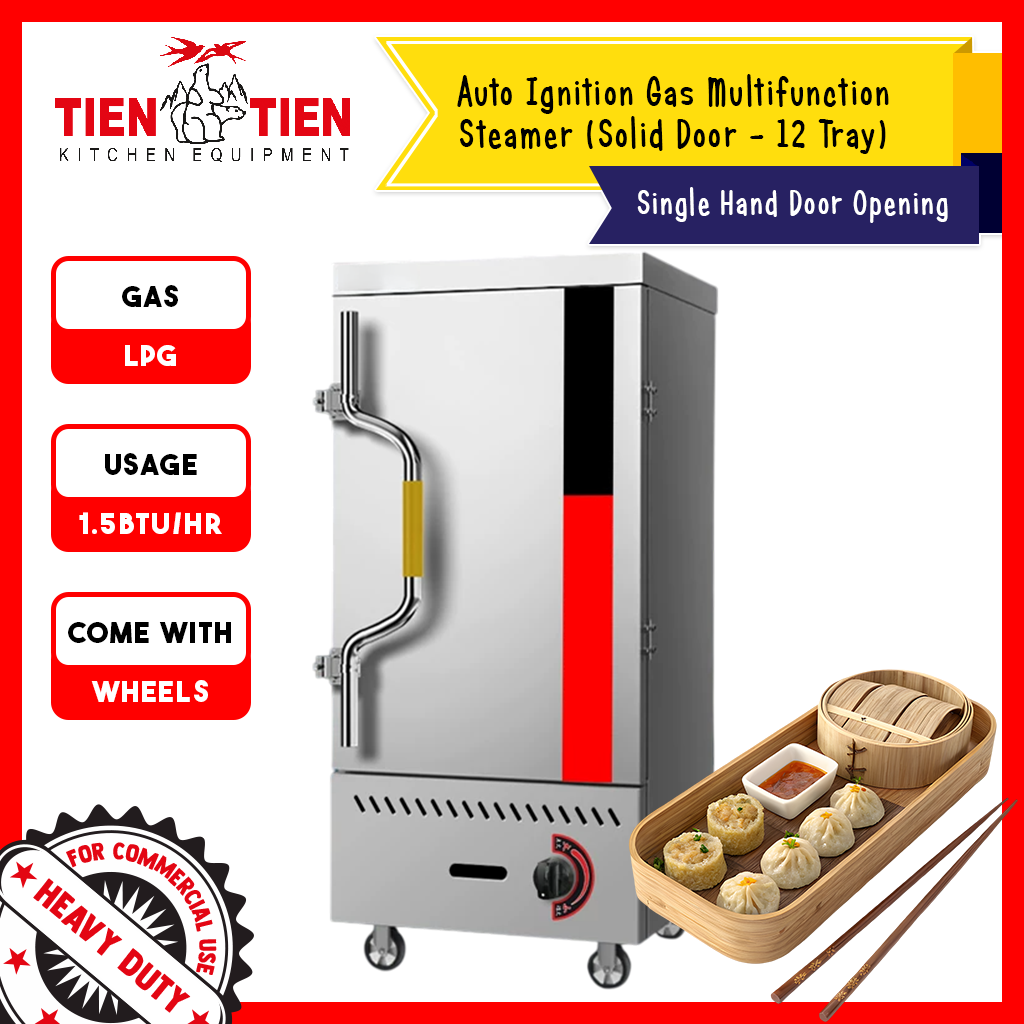 Malaysia-Commercial-Kitchen-Equipment-Auto-Ignition-Gas-Multifunction-Steamer-Single-Door-Opening-1
