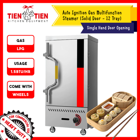 Malaysia-Commercial-Kitchen-Equipment-Auto-Ignition-Gas-Multifunction-Steamer-Single-Door-Opening-1